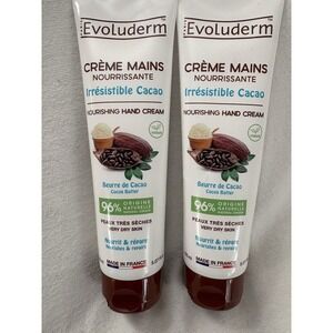 NEW Evoluderm Moisturizing Hand Cream Cocoa Butter 5.07 Ounce Made France 2 Pack